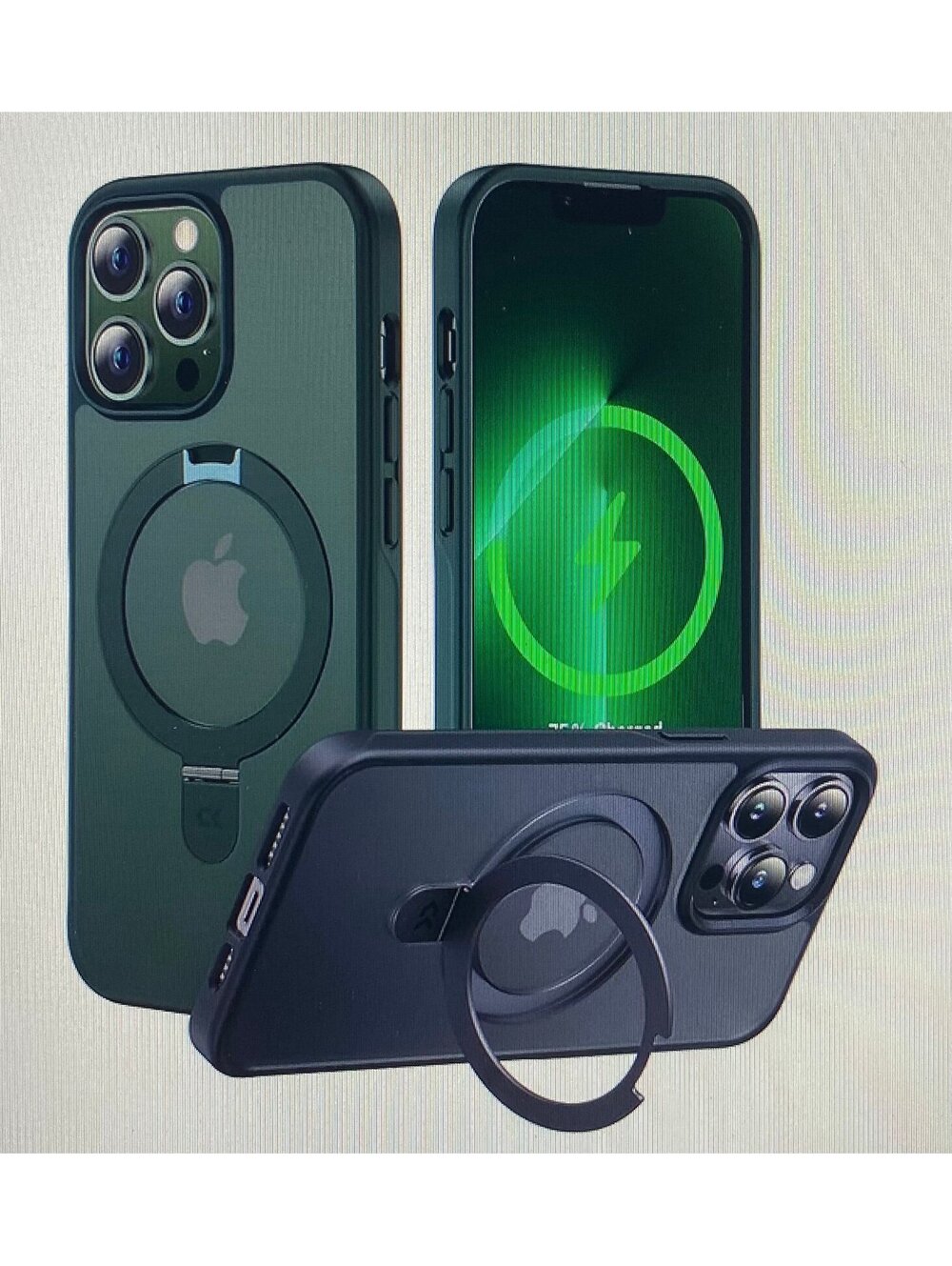 Casekoo Magicstand Case for iPhone 13 Pro Green